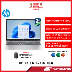 HP-15-FD1627TU-BLU-INTELCORE5-120U,16GBR4,512GBSSD,INTELHD,15.6"FHD,W1164,2YRS,H&S