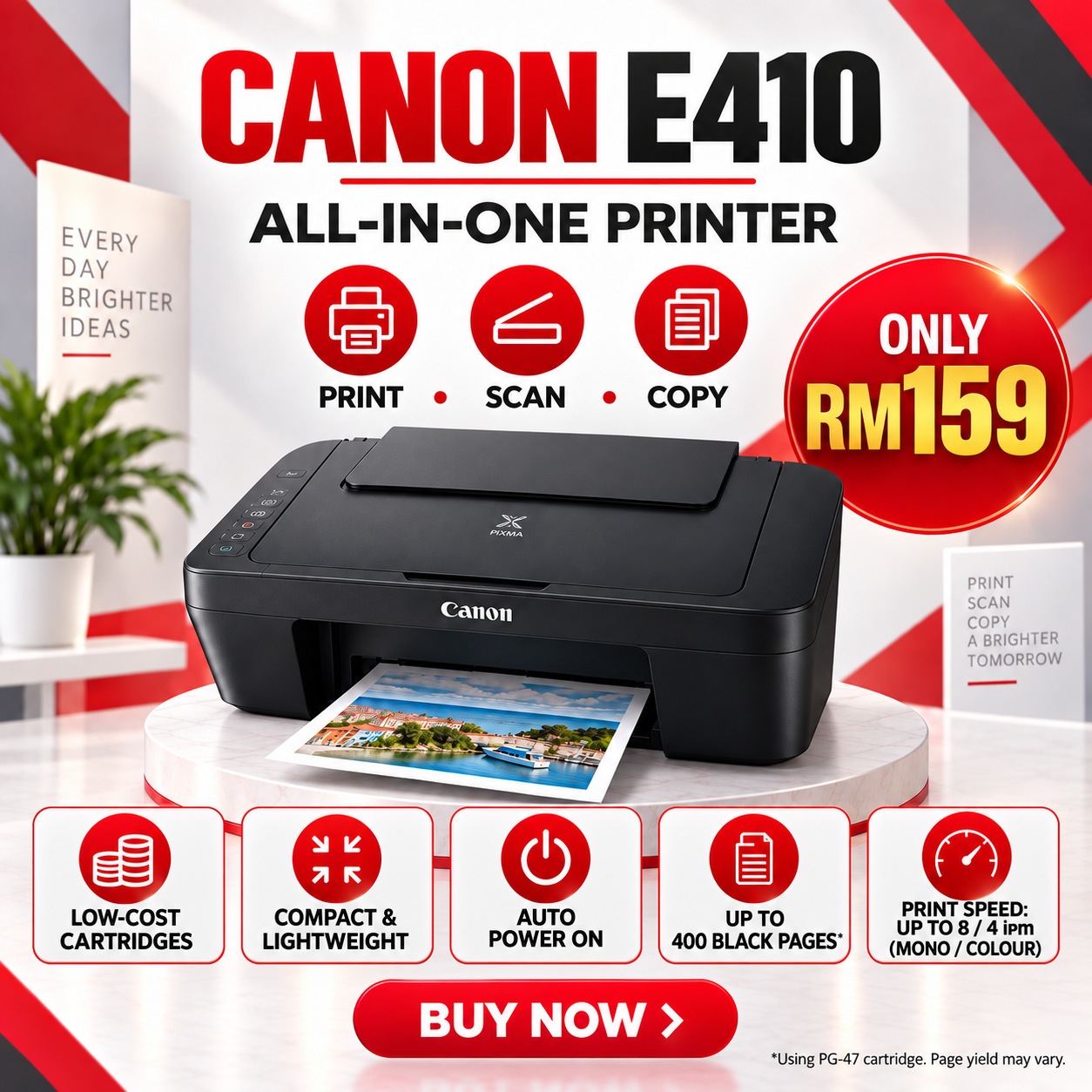 CANON E410 AIO PRINTER ( NO TOUCH AND GO)