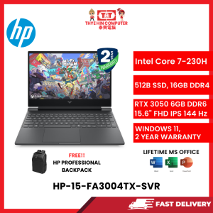 HP-15-FA3004TX-SVR-INTELCORE7-230H,16GBR4,512GBSSD,RTX30506GV,15.6"FHD,W1164,2YRS,H&S