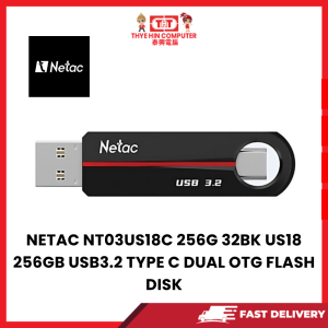 NETAC NT03US18C 256G 32BK US18 256GB USB3.2 TYPE C DUAL OTG FLASH DISK