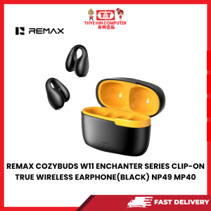 REMAX COZYBUDS W11 ENCHANTER SERIES CLIP-ON TRUE WIRELESS  EARPHONE(BLACK) NP49 MP40