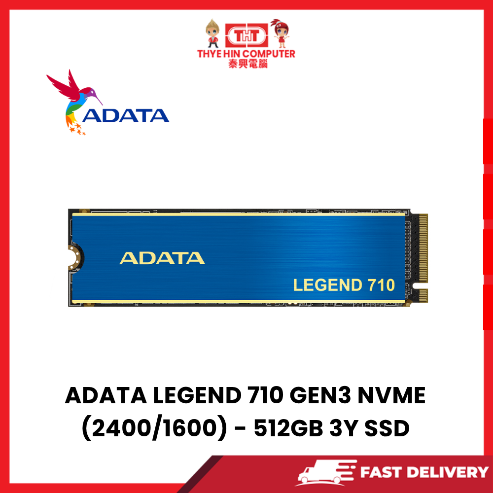 ADATA LEGEND 710 GEN3 NVME (2400/1600) - 512GB 3Y SSD