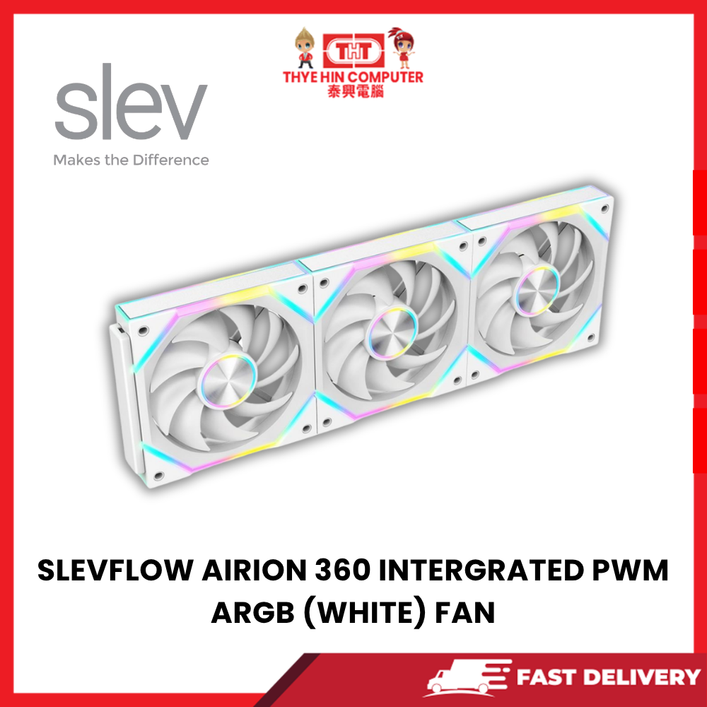 SLEVFLOW AIRION 360 INTERGRATED PWM ARGB (WHITE) FAN