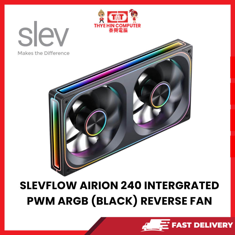 SLEVFLOW AIRION 240 INTERGRATED PWM ARGB (BLACK) REVERSE FAN