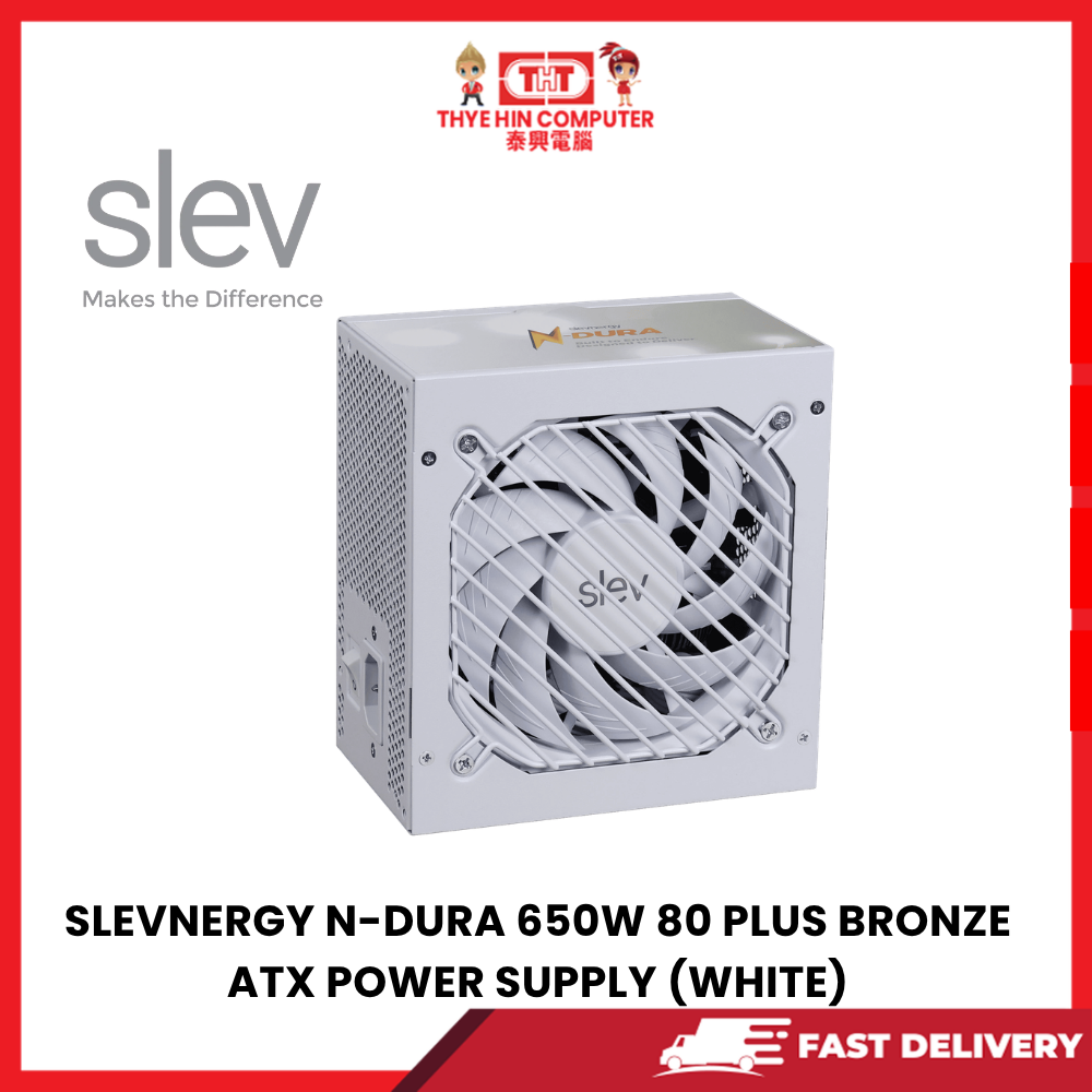 SLEVNERGY N-DURA 650W 80 PLUS BRONZE ATX POWER SUPPLY (WHITE)