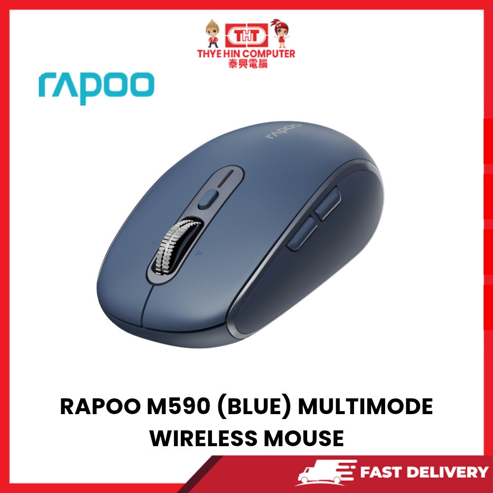 RAPOO M590 (BLUE) MULTIMODE WIRELESS MOUSE - Image 2