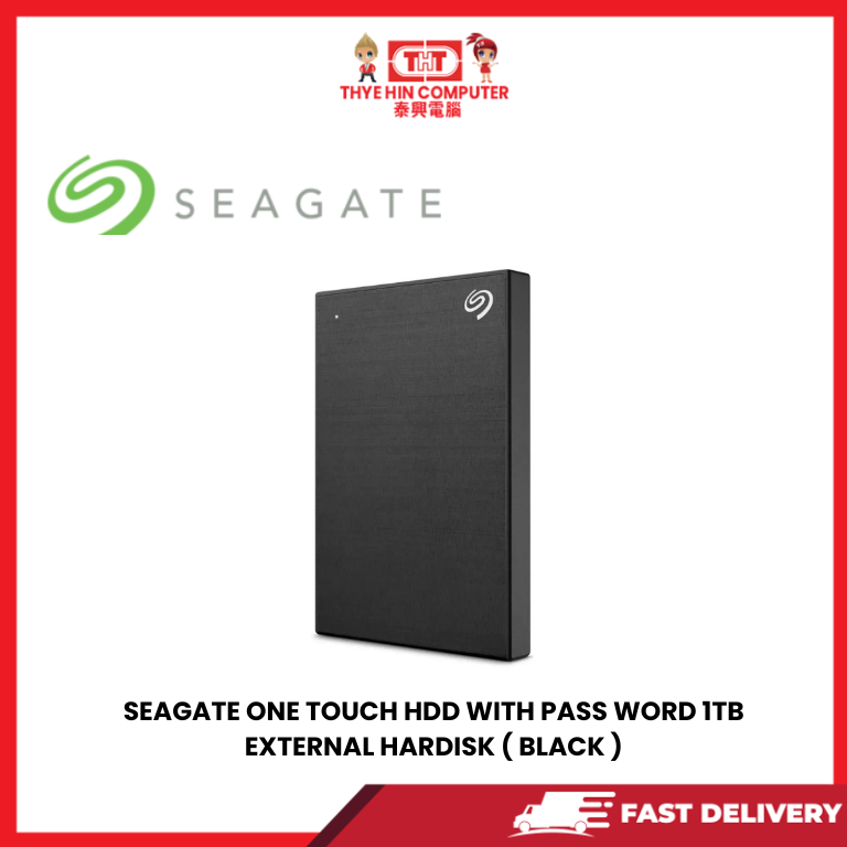 SEAGATE ONE TOUCH HDD (BLACK) WITH PASS WORD 1TB EXTERNAL HARDISK