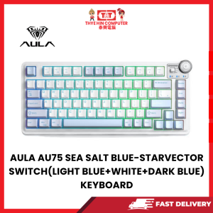 AULA AU75 SEA SALT BLUE-STARVECTOR SWITCH(LIGHT BLUE+WHITE+DARK BLUE) KEYBOARD