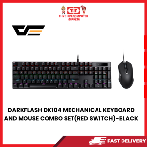 DARKFLASH DK104 MECHANICAL KEYBOARD AND MOUSE COMBO SET(RED SWITCH)-BLACK