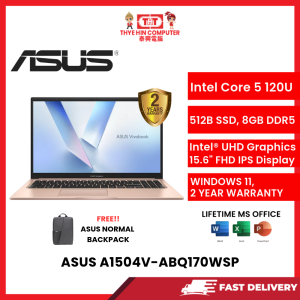 ASUS A1504V-ABQ170WSP (PINK)  CORE5-120U,8GBLDDR5,512GBSSD,15.6"WIN11,H&S
