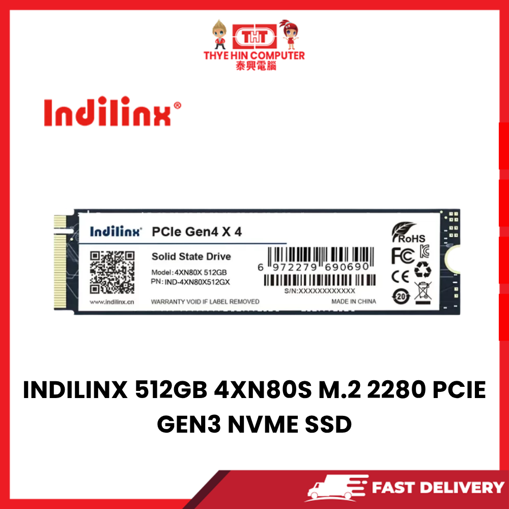 INDILINX 512GB 4XN80S M.2 2280 PCIE GEN3 NVME SSD