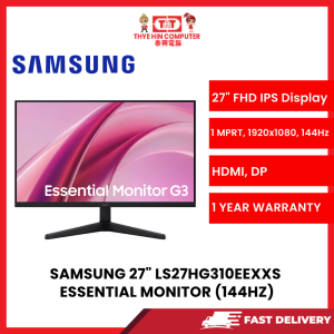 SAMSUNG 27" LS27HG310EEXXS ESSENTIAL MONITOR (144HZ) Resolution, Panel type