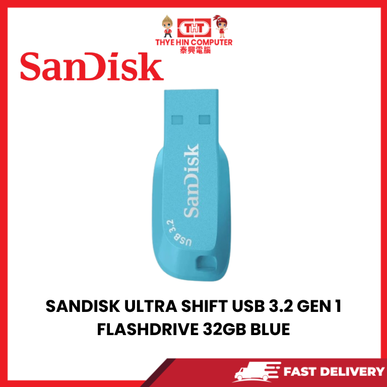 SANDISK ULTRA SHIFT USB 3.2 GEN 1 FLASHDRIVE 32GB BLUE