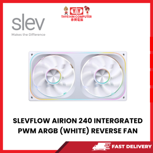 SLEVFLOW AIRION 240 INTERGRATED PWM ARGB (WHITE) REVERSE FAN